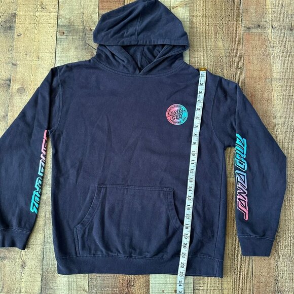 Santa Cruz Original Hoodie Mens Large Blue Skateboard Print Sweatshirt - Picture 4 of 7
